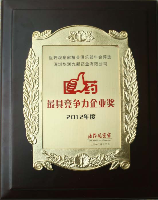 年度最具競爭力企業(yè)獎(jiǎng)